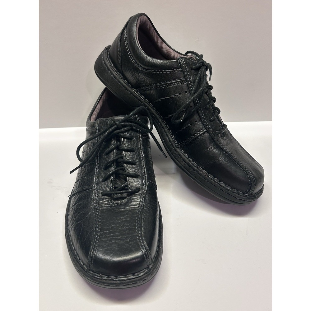 Skechers Streetcars Slapshot Mens 9 Black Leather Oxford Walking Shoes